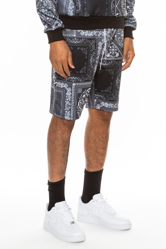 Weiv Mens Paisley Bandana Print Shorts